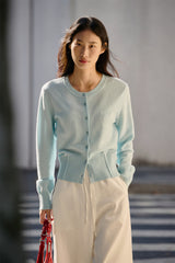 Women's Pure Wool Cropped Cardigan