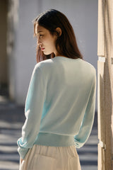 Women's Pure Wool Cropped Cardigan