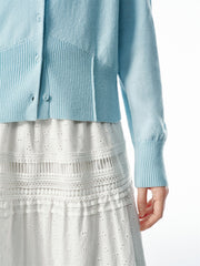 Women's Pure Wool Cropped Cardigan