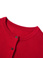 Women's Wool-Blend Polo Cardigan Set