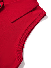 Women's Wool-Blend Polo Cardigan Set