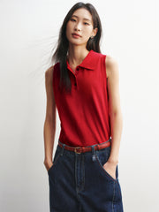 Women's Wool-Blend Polo Cardigan Set