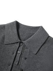 Women's Wool-Blend Polo Cardigan Set