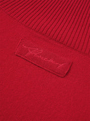 Women's Pure Wool Cropped Stand-Collar Cardigan