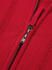 Women's Pure Wool Cropped Stand-Collar Cardigan