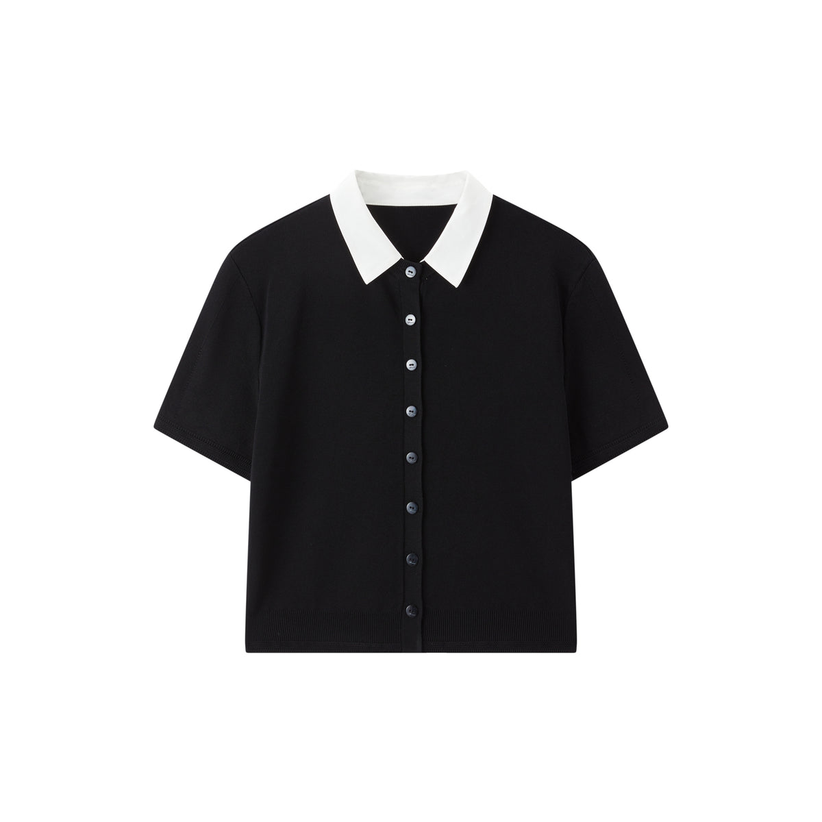 Women's Cropped Contrast Knit Cardigan