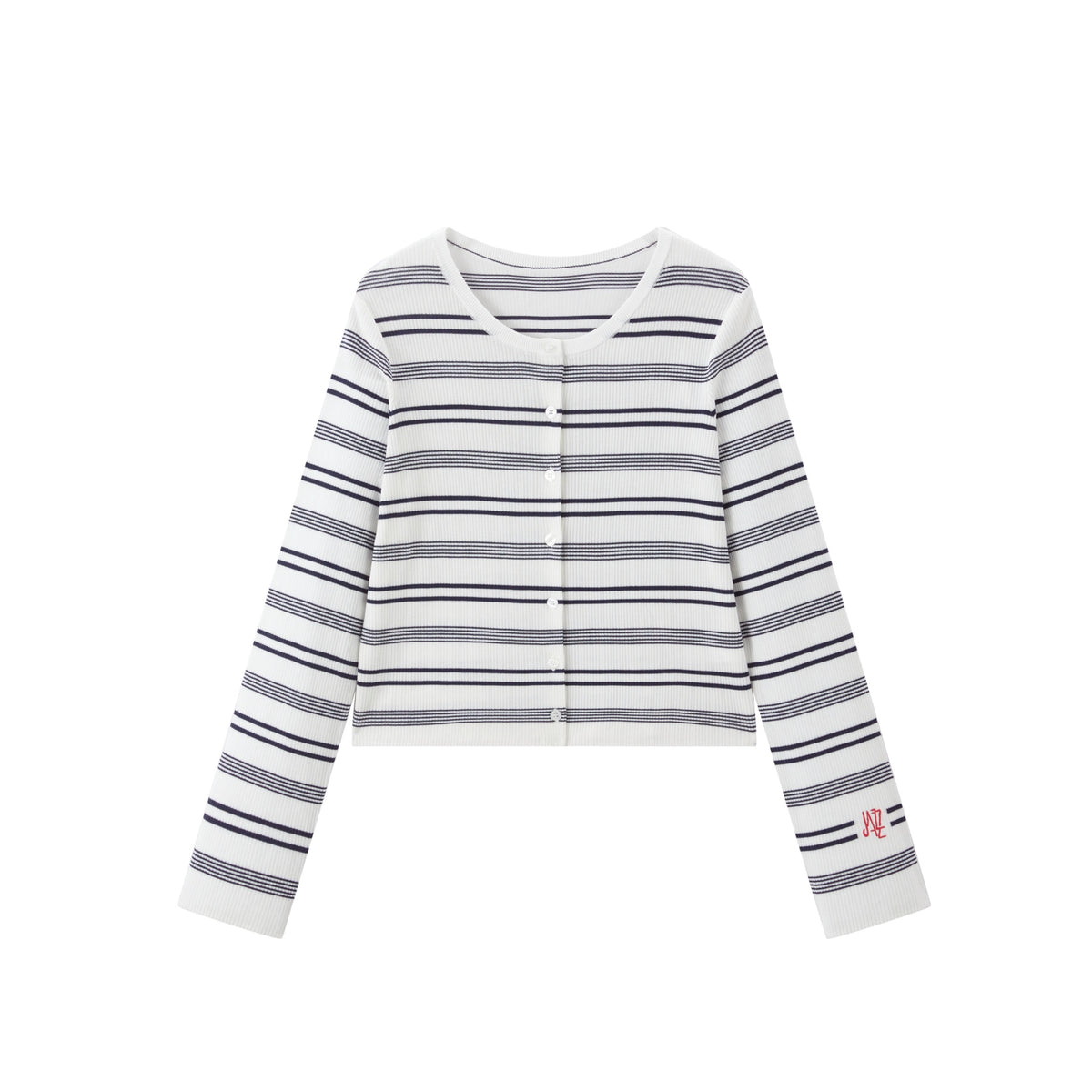 Women's Slim-Fit Striped Knit Cardigan  [Available only in China]