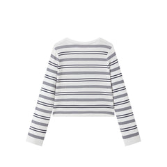 Women's Slim-Fit Striped Knit Cardigan  [Available only in China]