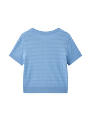 Women's Intellectual Cable-Knit Short-Sleeve Sweater