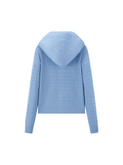 Women's Casual Double-Zip Wool-Blend Cable-Knit Cardigan