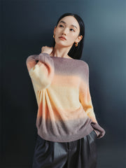 Women's Gradient Slash Neck Sweater