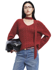 Women's Cable Knit Drop Shoulder Sweater