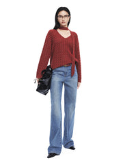 Women's Cable Knit Drop Shoulder Sweater