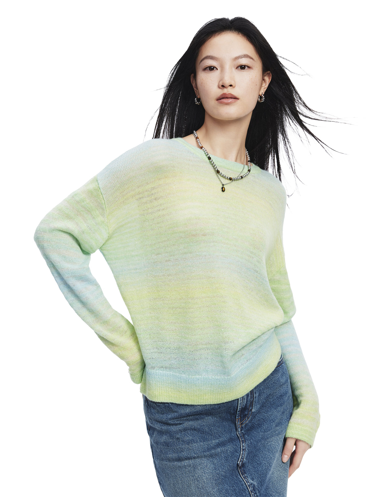 Women's Oversized Gradient Knit Sweater