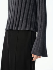 Women's Flared Sleeve Knit Top in Lyocell-Silk Blend