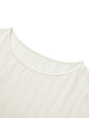 Women's Flared Sleeve Knit Top in Lyocell-Silk Blend