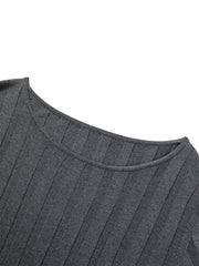 Women's Flared Sleeve Knit Top in Lyocell-Silk Blend