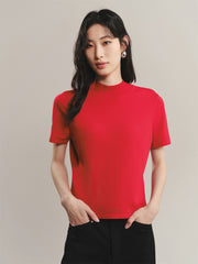 Women's Acetate Half Turtleneck Soul Knit Top