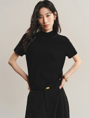 Women's Acetate Half Turtleneck Soul Knit Top