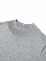 Women's Acetate Short-Sleeve Half Turtleneck Knit Top