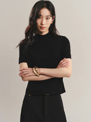 Women's Acetate Half Turtleneck Soul Knit Top