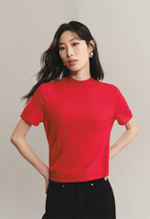 Women's Acetate Half Turtleneck Soul Knit Top