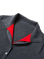 Women's Contrast Half-Placket Slim Sweater