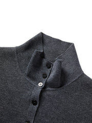 Women's Contrast Half-Placket Slim Sweater