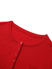 Women's Machine-Washable Wool Henley Sweater