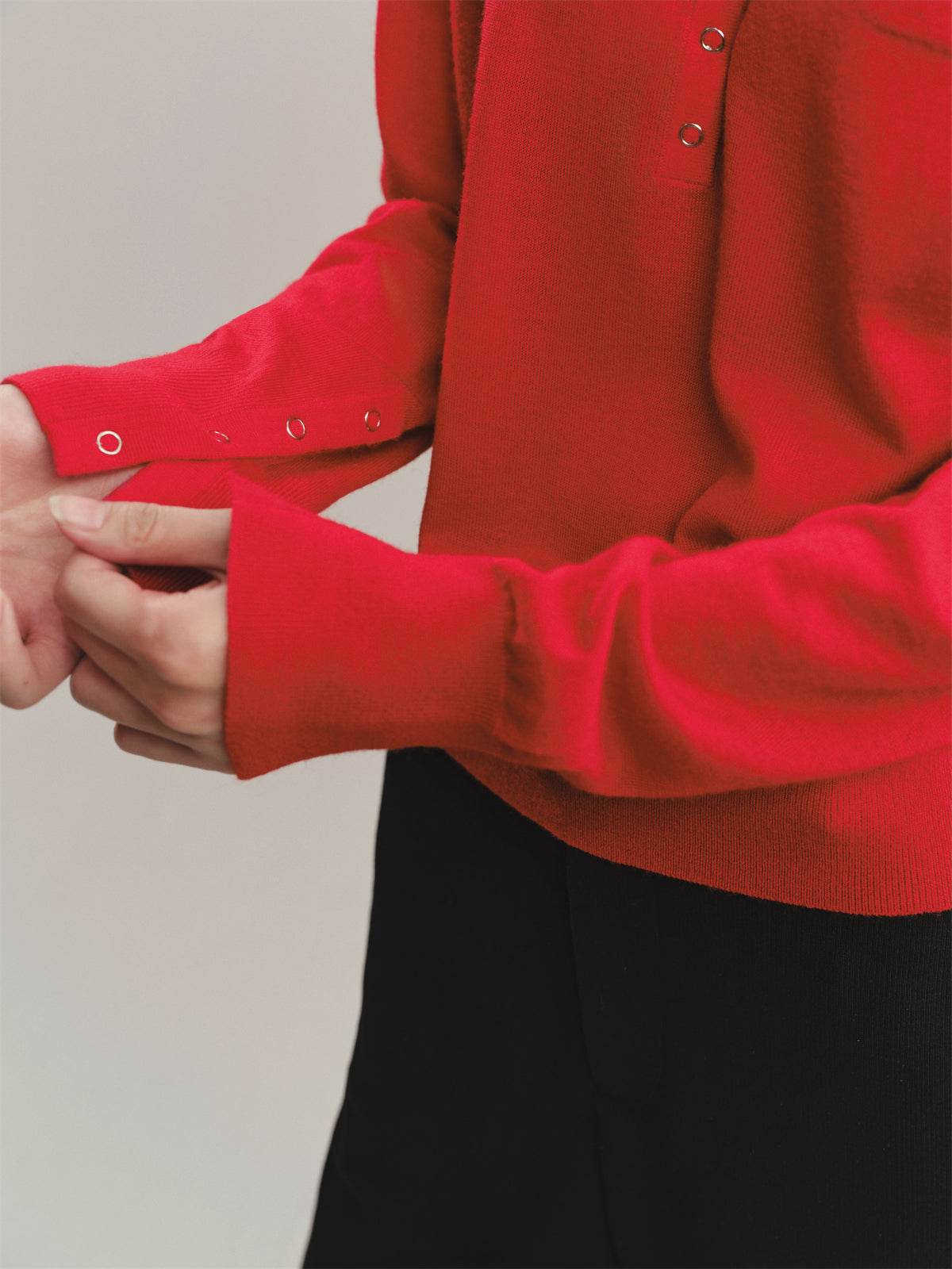 Women's Machine-Washable Wool Henley Sweater