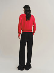 Women's Machine-Washable Wool Henley Sweater