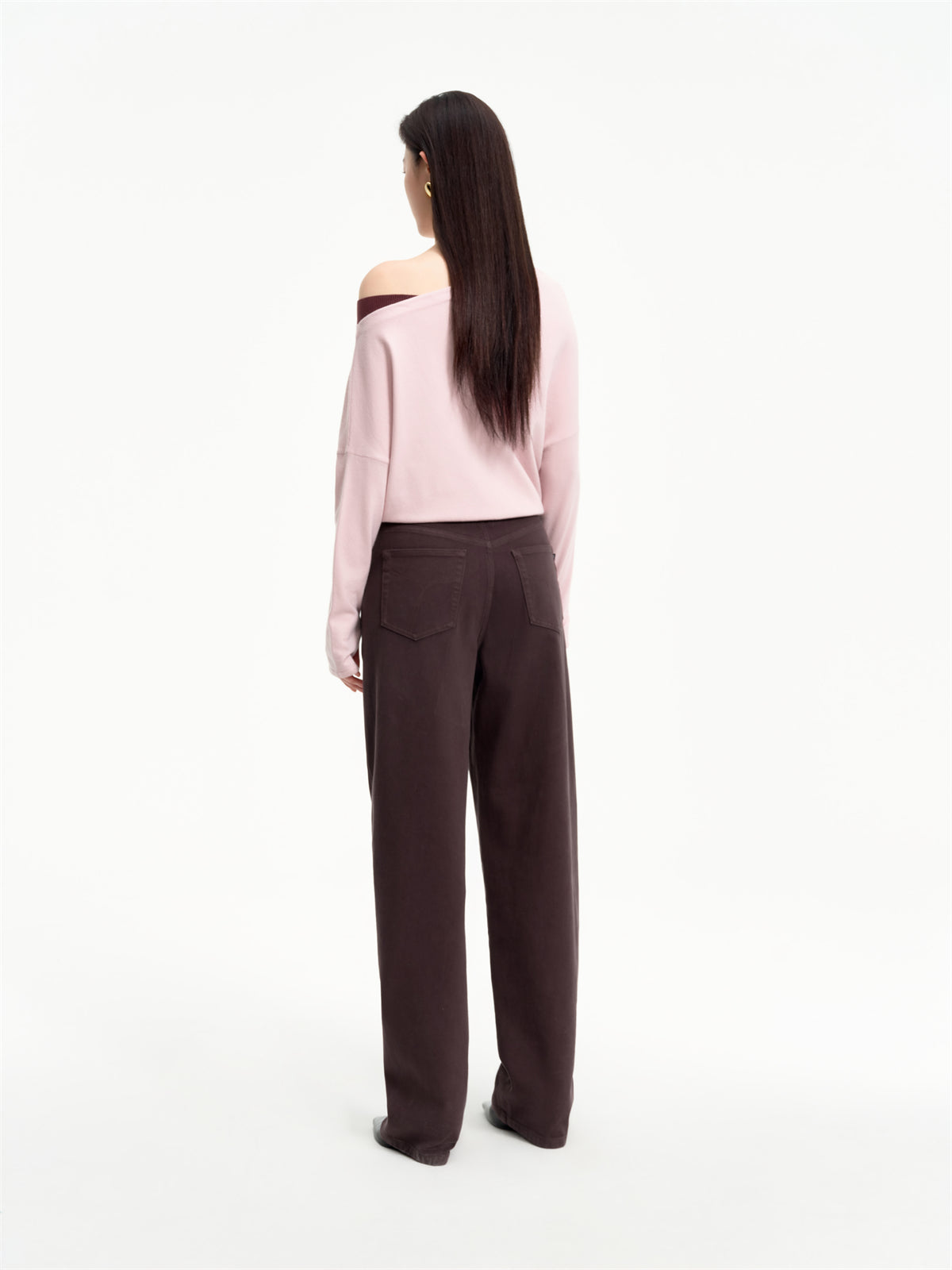 Women's Asymmetric Colorblock Collar Knit Sweater