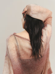 Women's Ombre Mohair Lantern-Sleeve Sweater