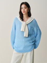 Women's Oversized Mohair Knit Pullover