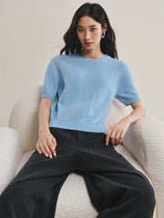 Women's Cashmere-Blend Short-Sleeve Knit Top
