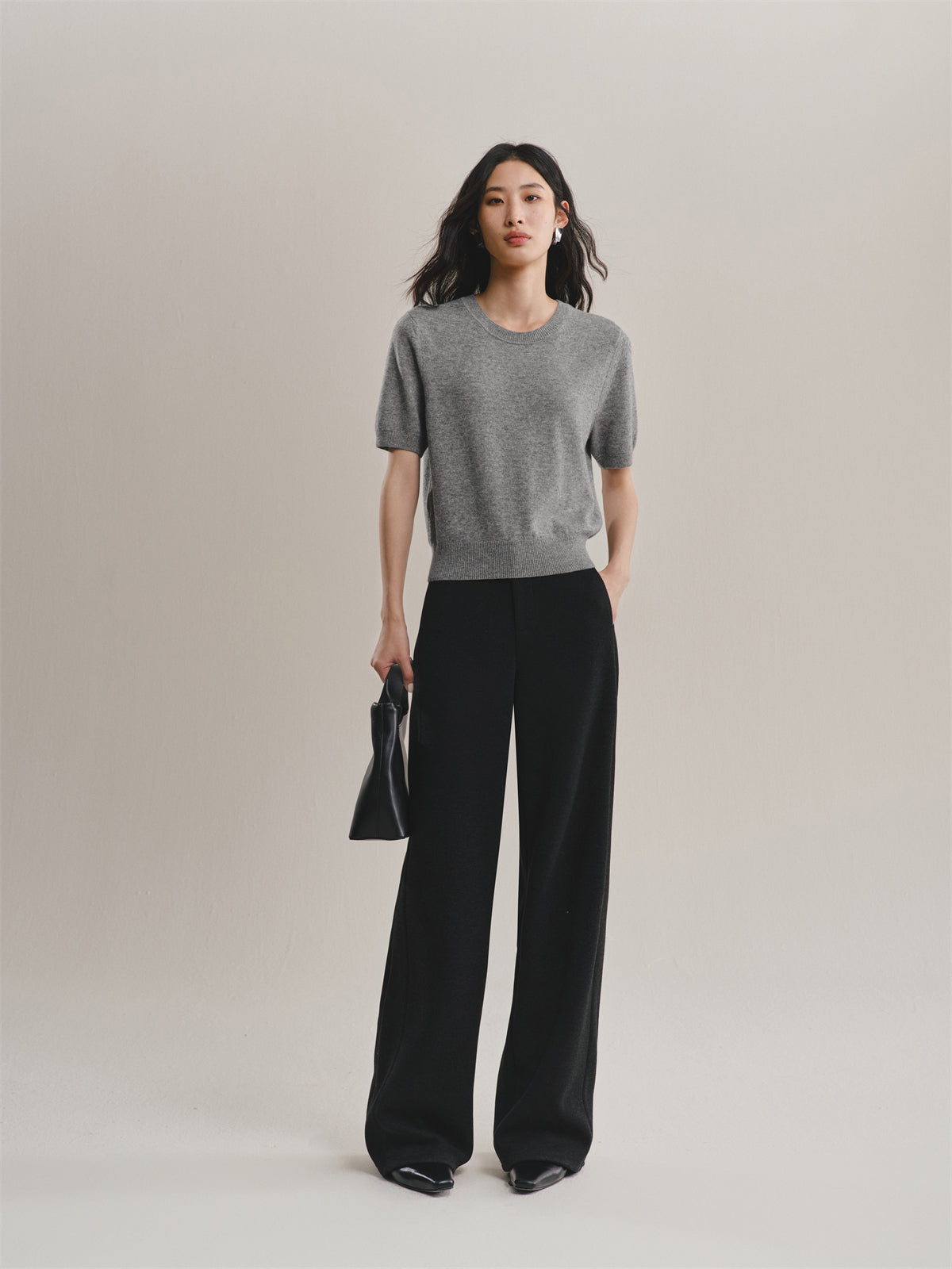 Women's Cashmere-Blend Short-Sleeve Knit Top