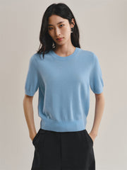 Women's Cashmere-Blend Short-Sleeve Knit Top