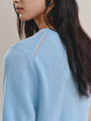 Women's Cashmere-Blend Short-Sleeve Knit Top