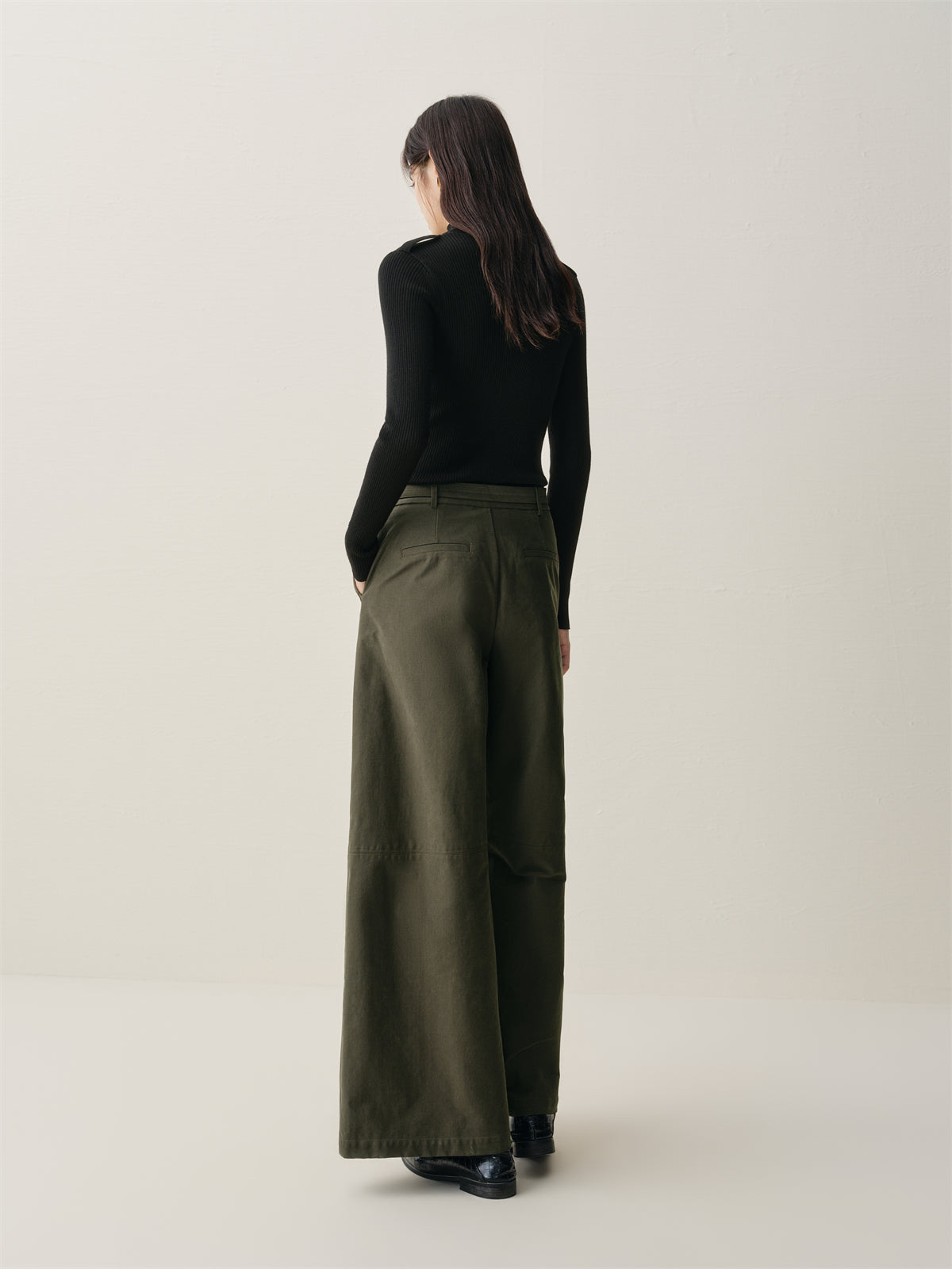 Women's Wool-Blend Half-Placket Slim Knit Top