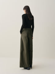 Women's Wool-Blend Half-Placket Slim Knit Top