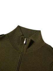 Women's Wool-Blend Half-Placket Slim Knit Top
