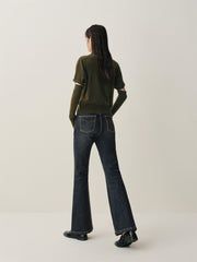 Women's Knit Sweater with Detachable Sleeves