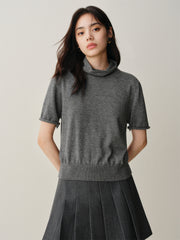 Women's Knit Sweater with Detachable Sleeves