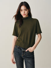 Women's Knit Sweater with Detachable Sleeves