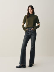 Women's Knit Sweater with Detachable Sleeves