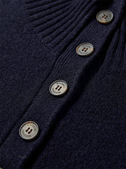 Women's Pure Wool Mock-Neck Striped Sweater