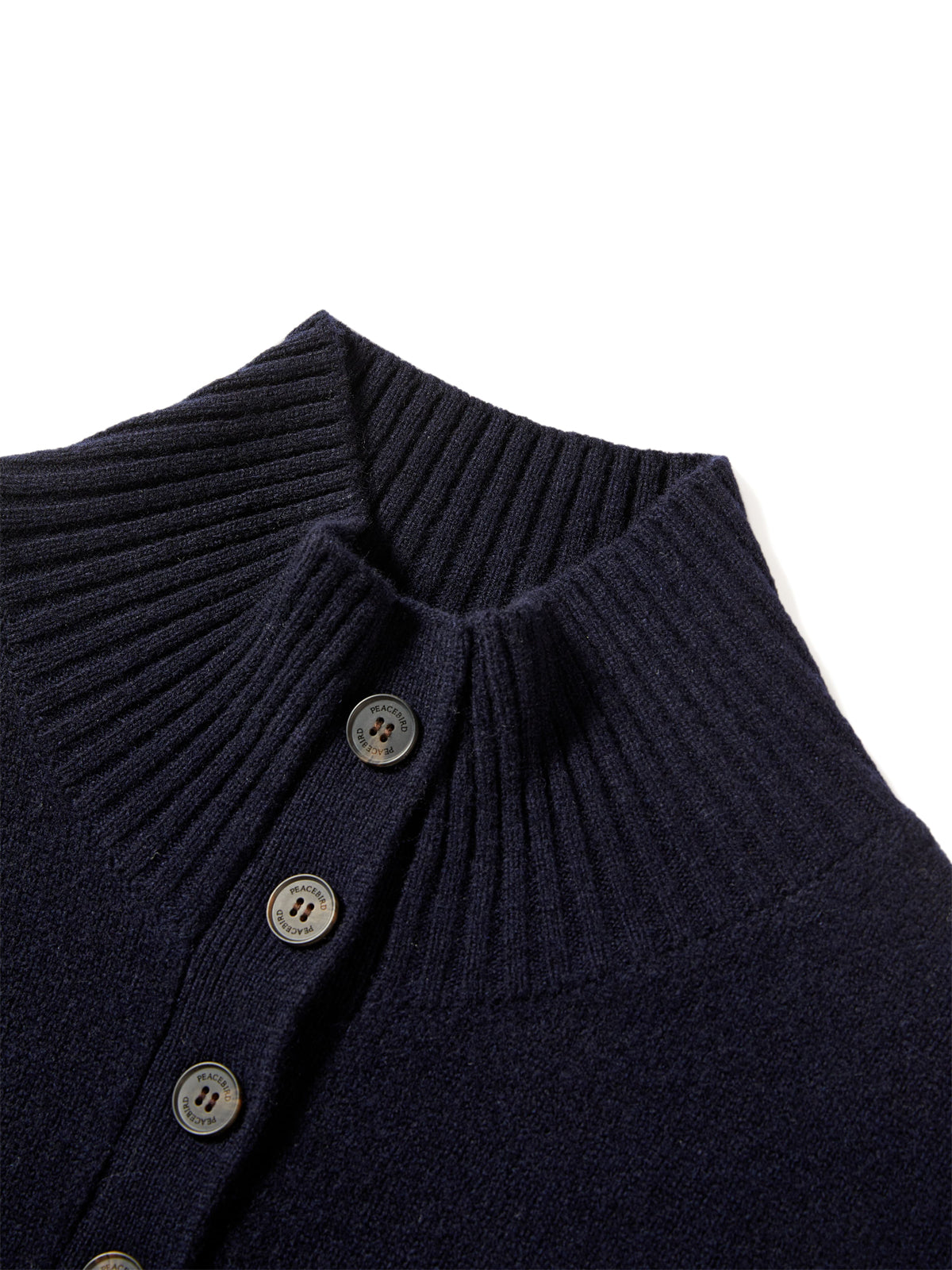 Women's Pure Wool Mock-Neck Striped Sweater
