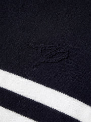 Women's Pure Wool Mock-Neck Striped Sweater
