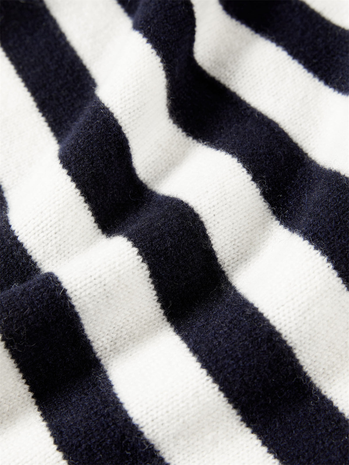 Women's Pure Wool Mock-Neck Striped Sweater