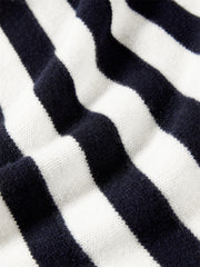 Women's Pure Wool Mock-Neck Striped Sweater